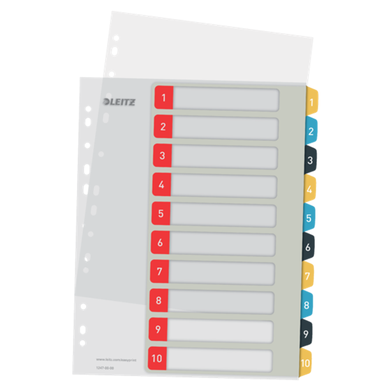 Índice Imprimible Leitz Cosy 1-10, PP  A4 Maxi