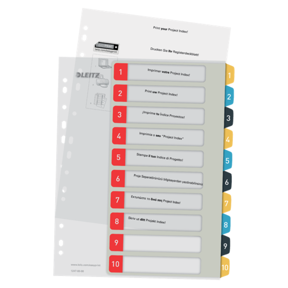 Índice Imprimible Leitz Cosy 1-10, PP  A4 Maxi