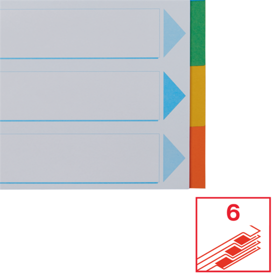 Separadores Cartón Multicolor 6 Pestañas En Blanco A4