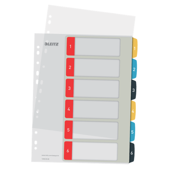 Índice Imprimible Leitz Cosy 1-6, PP  A4 Maxi