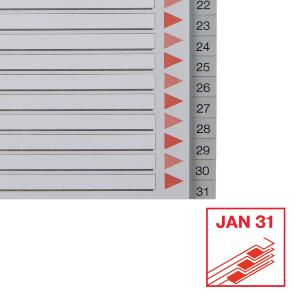 Índices Numéricos De Plástico Gris 1-31 A4