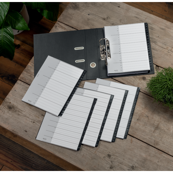 Índice Leitz Recycle, PP, Extra Ancho, Co2 Compensado Negro 1-31 A4 Maxi