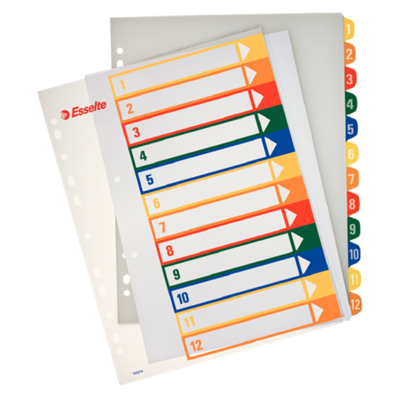 Índices Proyectos Imprimibles Multicolor 1-12 A4 Maxi