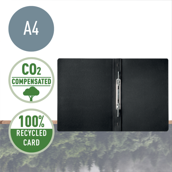 Dosier De Cartón Con Clip En Espiral Leitz Recycle, Conco2 Compensado Negro