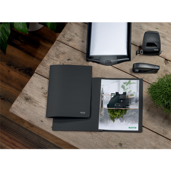 Dosier De Cartón Con Clip En Espiral Leitz Recycle, Conco2 Compensado Negro
