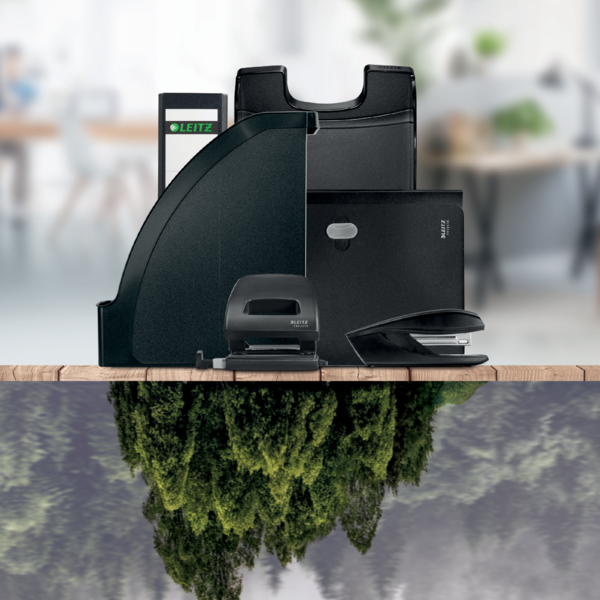 Dosier De Cartón Con Clip En Espiral Leitz Recycle, Conco2 Compensado Negro