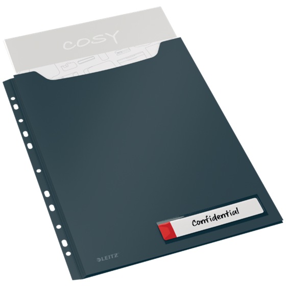 Funda De Privacidad De Alta Capacidad Leitz Cosy Gris Terciopelo A4