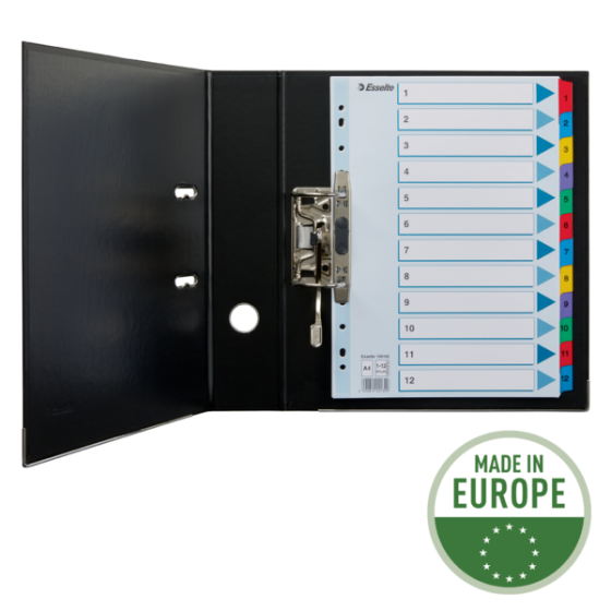 Índices Numéricos De Cartón Mylar Multicolor 1-12 A4