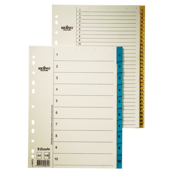 Índices Numéricos De Papel Mylar Naranja 1-5 A4