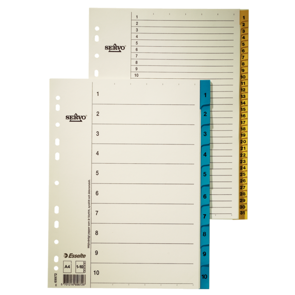 Índices Numéricos De Papel Mylar Naranja 1-5 A4