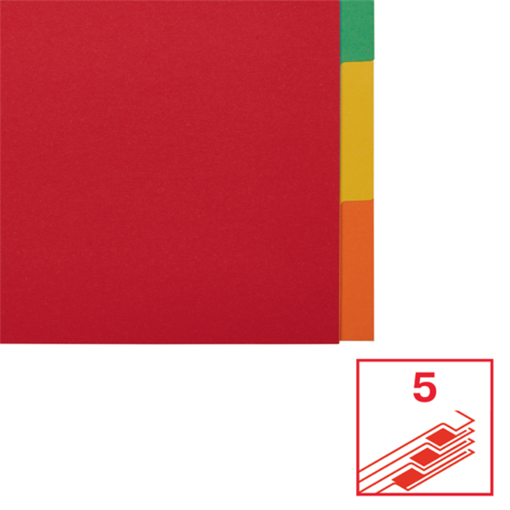 Separadores Cartón Multicolor 5 Pestañas En Blanco A4