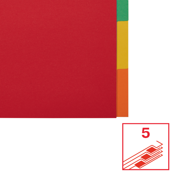 Separadores Cartón Multicolor 5 Pestañas En Blanco A4