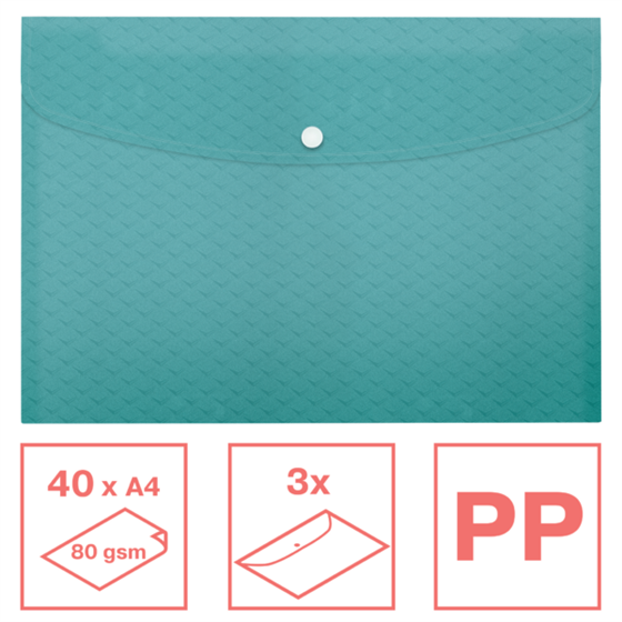 Sobre Para Documentos A4 PP Esselte Colour'Breeze , Paquete De 3 Azul A4