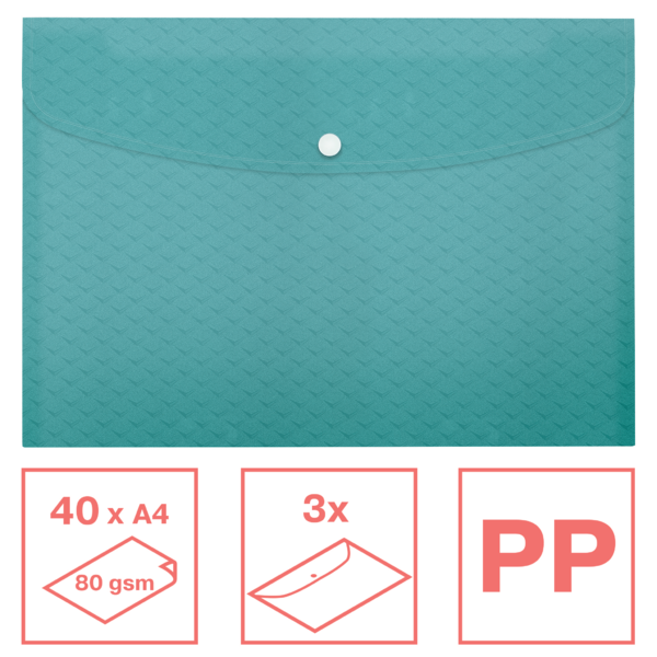 Sobre Para Documentos A4 PP Esselte Colour'Breeze , Paquete De 3 Azul A4