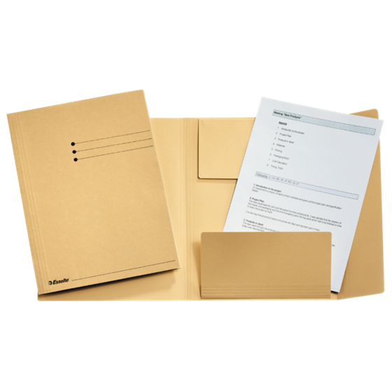 Subcarpetas Con 3 Solapas Beige A4