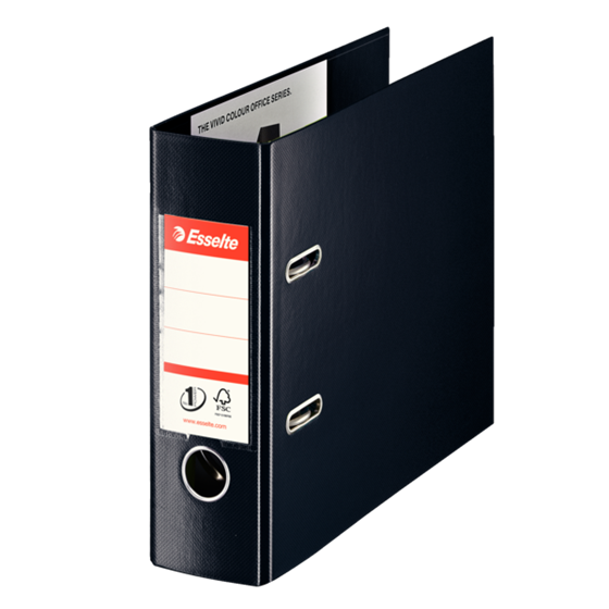 Archivador De Palanca A5 Prolongado De PP Vivida N.º 1 De Esselte Vivida Negro Cabinet Lomo: 75 Mm.