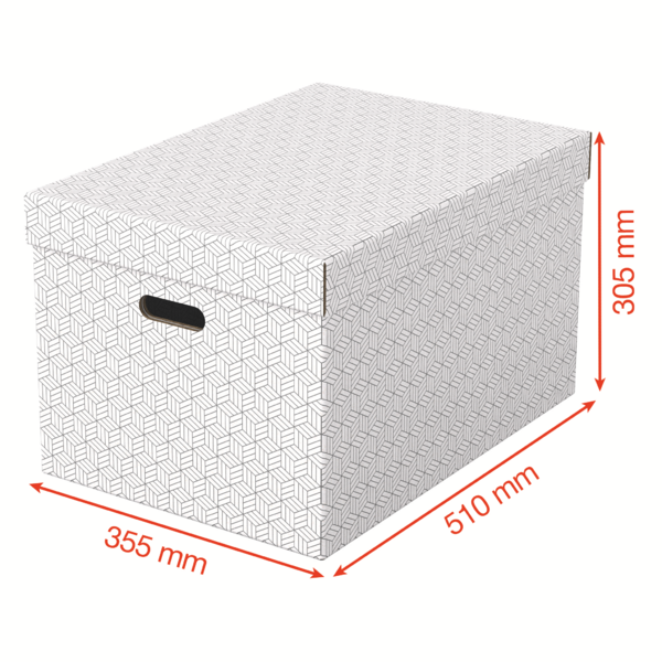 Caja De Almacenamiento Para El Hogar Esselte Grande, Paquete De 3 Blanco