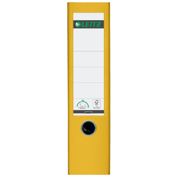 Archivador De Palanca Leitz 180° De Plástico, 90% Cartón Reciclado, 30% Plástico Reciclado Preconsumo Amarillo A4 Lomo: 80 Mm.