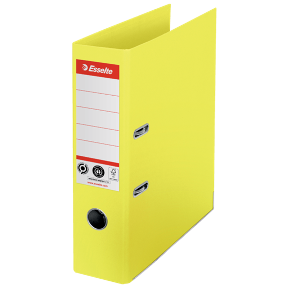 Archivador Esselte No.1, Co2 Compensado, Cartón 100% Reciclado Amarillo A4 Lomo: 75 Mm.