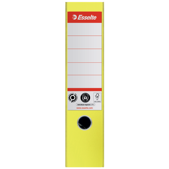 Archivador Esselte No.1, Co2 Compensado, Cartón 100% Reciclado Amarillo A4 Lomo: 75 Mm.