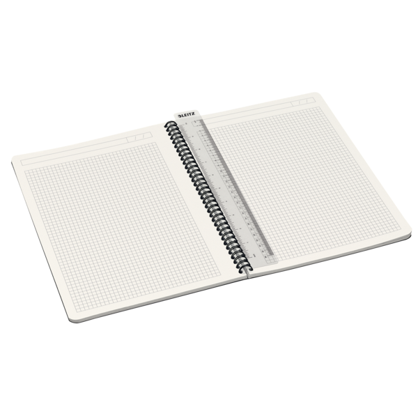 Cuaderno Leitz Office A4 cuadriculado,  encuadernación Wiro con tapas rígidas Verde 90 H. 90 g.