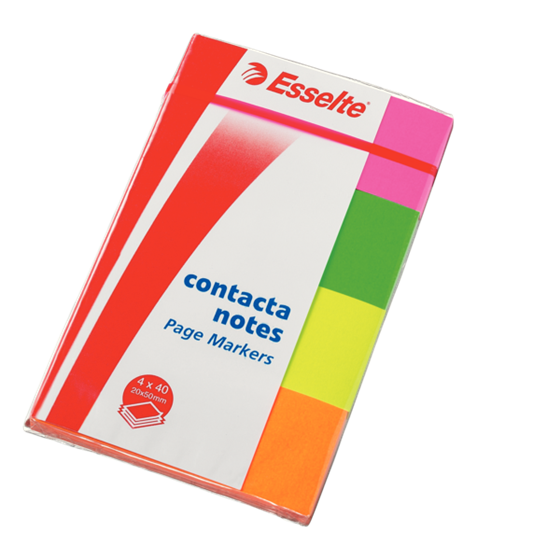 Blocs de notas Contacta Notes Fluorescente Cuadernillo índices 20 x 50 mm. 200 hojas