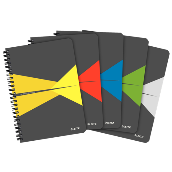 Cuaderno Leitz Office A5 cuadriculado, encuadernación Wiro con tapas de PP Surtidos 90 H. 90 g.