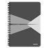 Cuaderno Leitz Office A5 cuadriculado, encuadernación Wiro con tapas de PP Gris 90 H. 90 g.