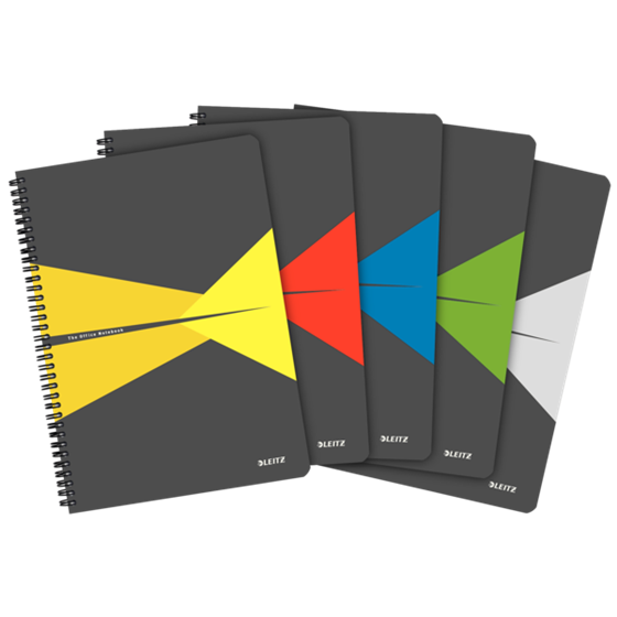 Cuaderno Leitz Office A5 con rayas, encuadernación Wiro con tapas de PP Surtidos 90 H. 90 g.