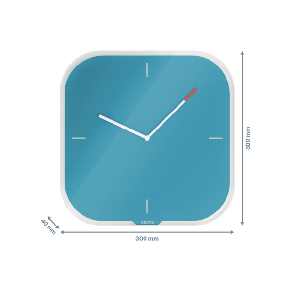 Reloj de pared de cristal silencioso Leitz Cosy 30 x 4 x 30 cm.