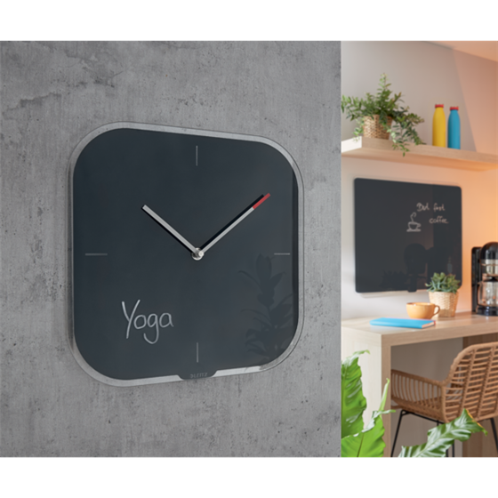 Reloj de pared de cristal silencioso Leitz Cosy 30 x 4 x 30 cm.