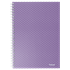 Cuaderno A5 con pauta rayada, encuadernado wiro Esselte Colour'Breeze lavanda 80 H. 80 g.