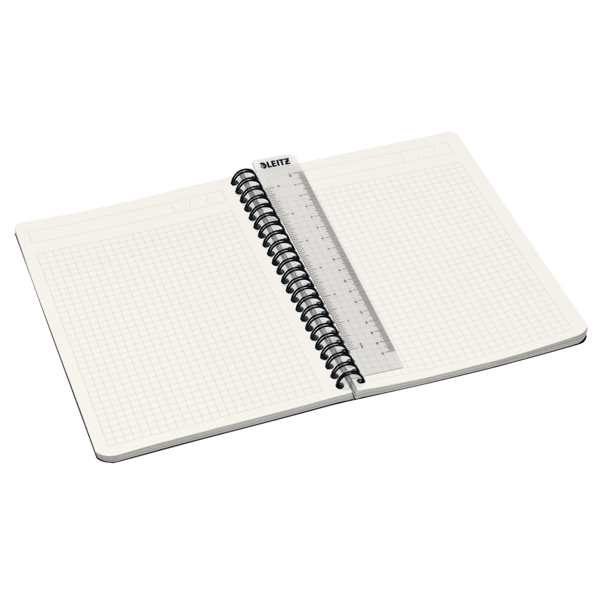 Cuaderno Leitz Office A5 cuadriculado, encuadernación Wiro con tapas rígidas Verde 90 H. 90 g.