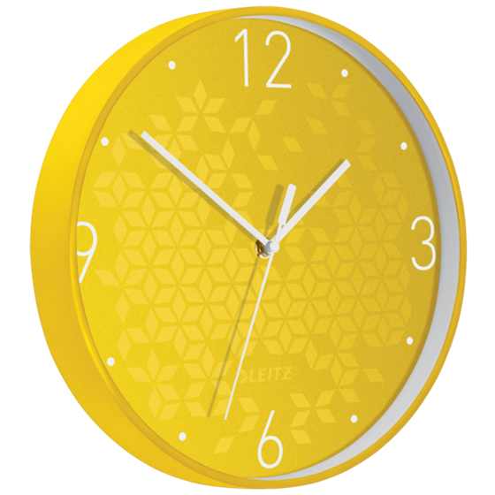 Reloj de pared silencioso Leitz WOW Amarillo 29 x 4,3 x 29 cm.