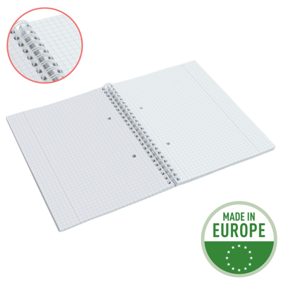 Cuaderno A5 cuadriculado, encuadernado wiro Esselte Colour'Breeze lavanda 80 H. .