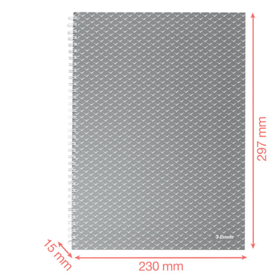 Cuaderno A4 con pauta rayada, encuadernado wiro Esselte Colour'Breeze coral 80 H. .