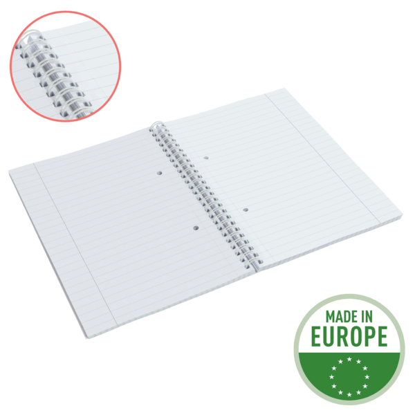 Cuaderno A5 con pauta rayada, encuadernado wiro Esselte Colour'Breeze Verde 80 H. 80 g.