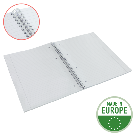 Cuaderno A4 con pauta rayada, encuadernado wiro Esselte Colour'Breeze Verde 80 H. .