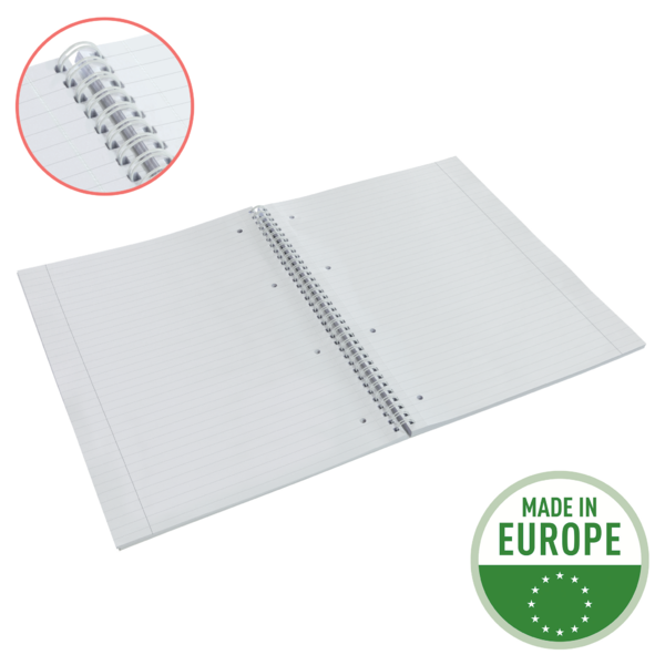 Cuaderno A4 con pauta rayada, encuadernado wiro Esselte Colour'Breeze lavanda 80 H. .