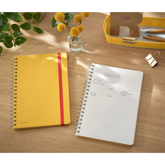 Cuaderno Leitz Cosy Touch con rayas, con encuadernación wiro B5 80 H. Papel de 100 grs, certificado FSC®.