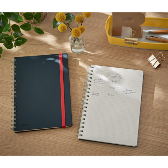 Cuaderno Leitz Cosy Touch con rayas, con encuadernación wiro B5 80 H. Papel de 100 grs, certificado FSC®.