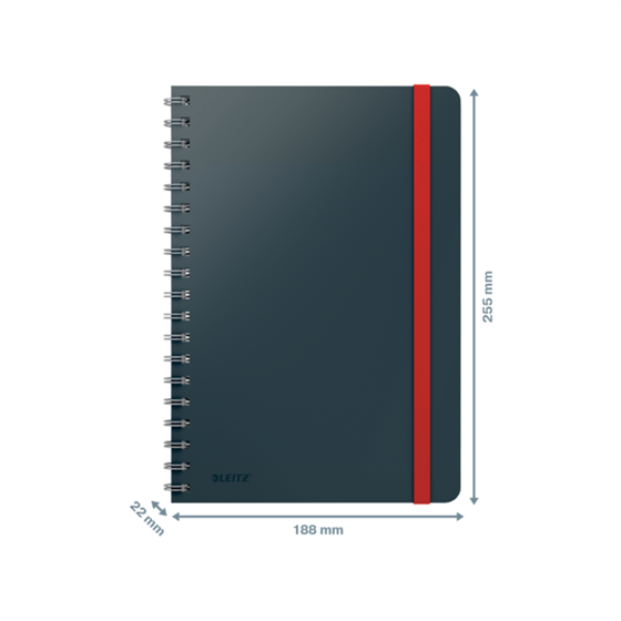 Cuaderno Leitz Cosy Touch con rayas, con encuadernación wiro B5 80 H. Papel de 100 grs, certificado FSC®.