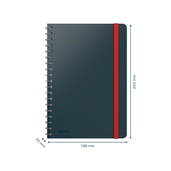 Cuaderno Leitz Cosy Touch con rayas, con encuadernación wiro B5 80 H. Papel de 100 grs, certificado FSC®.