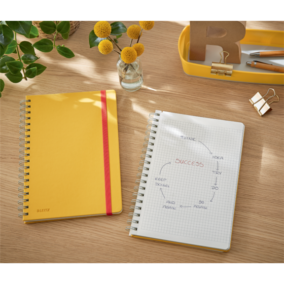 Cuaderno Leitz Cosy Touch cuadriculado, con encuadernación wiro B5 80 H. Papel de 100 grs, certificado FSC®.