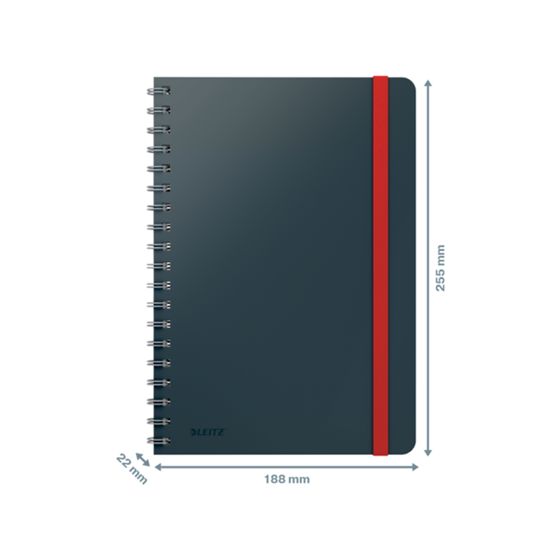 Cuaderno Leitz Cosy Touch cuadriculado, con encuadernación wiro B5 80 H. Papel de 100 grs, certificado FSC®.