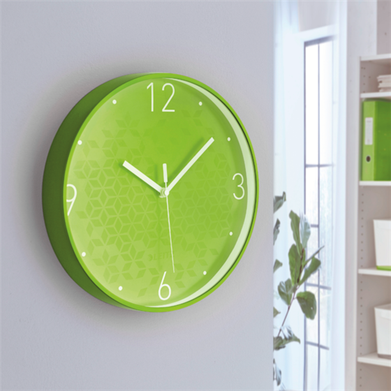 Reloj de pared silencioso Leitz WOW Verde 29 x 4,3 x 29 cm.