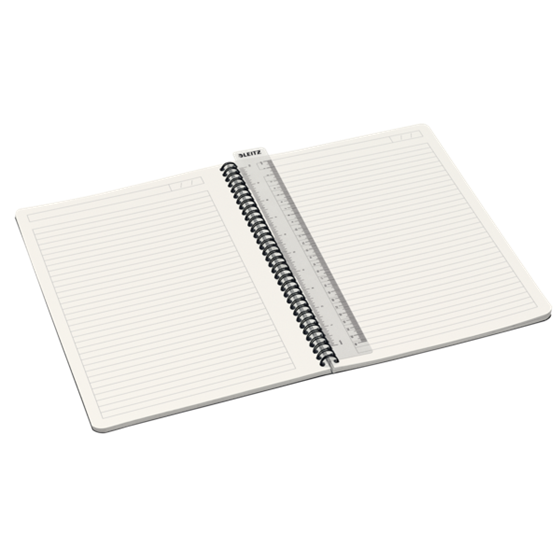 Cuaderno Leitz Office A4 con rayas, encuadernación Wiro con tapa rígidas Rojo 90 H. 90 g.