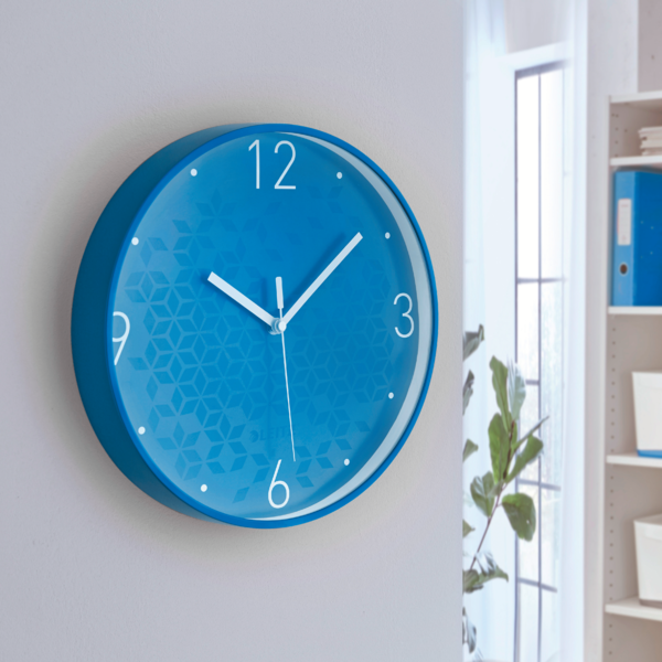 Reloj de pared silencioso Leitz WOW Azul 29 x 4,3 x 29 cm.