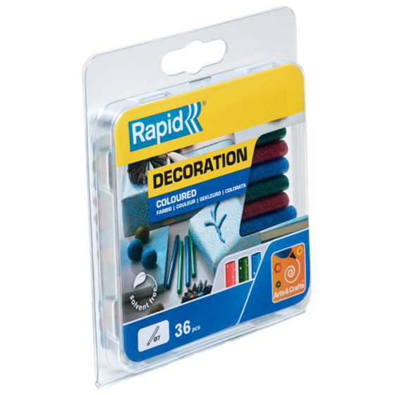 Barras De Cola Rapid 7 Mm Colores Purpurina 36 Barras