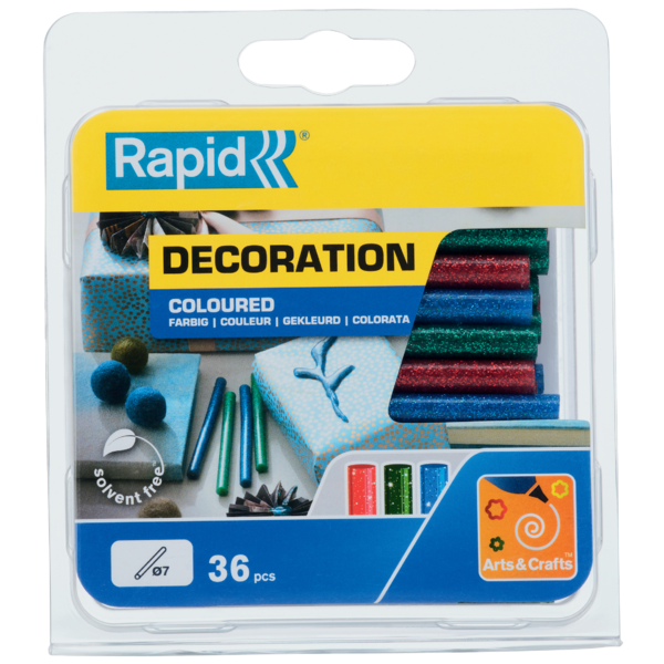 Barras De Cola Rapid 7 Mm Colores Purpurina 36 Barras